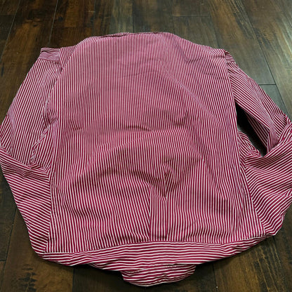 Polo Ralph Lauren Red Stripe Button Down Work Shirt Dress Vtg Up Y2K 90s Western