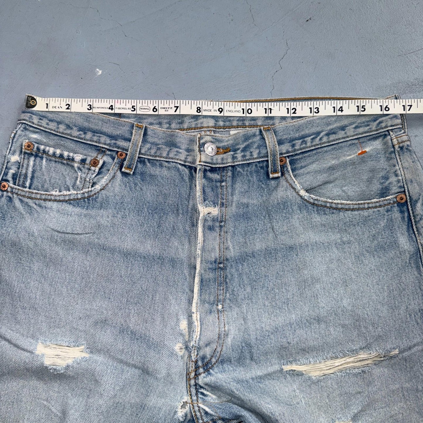 Levis 501 Vintage Y2K XX Straight Leg Jeans Blue Light Wash 36x30 Act 33x27