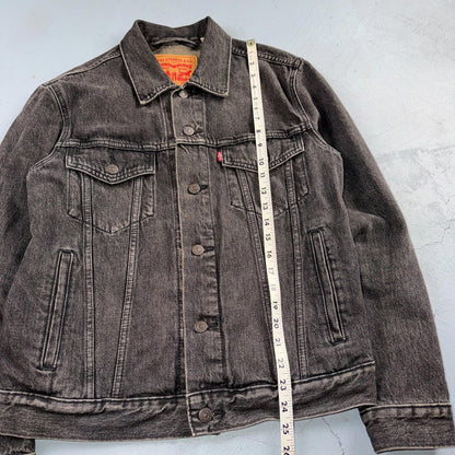 Levis Button Front Cotton Denim Trucker Jean Jacket Black Type 3 VTG Style Y2K