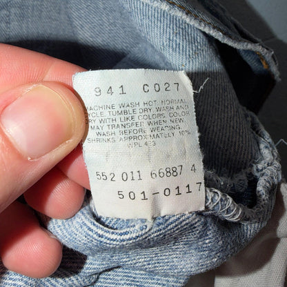 Levis 501 Vintage 80s USA XX Straight Leg Jeans Blue Med Wash 34x38 Act 31x33