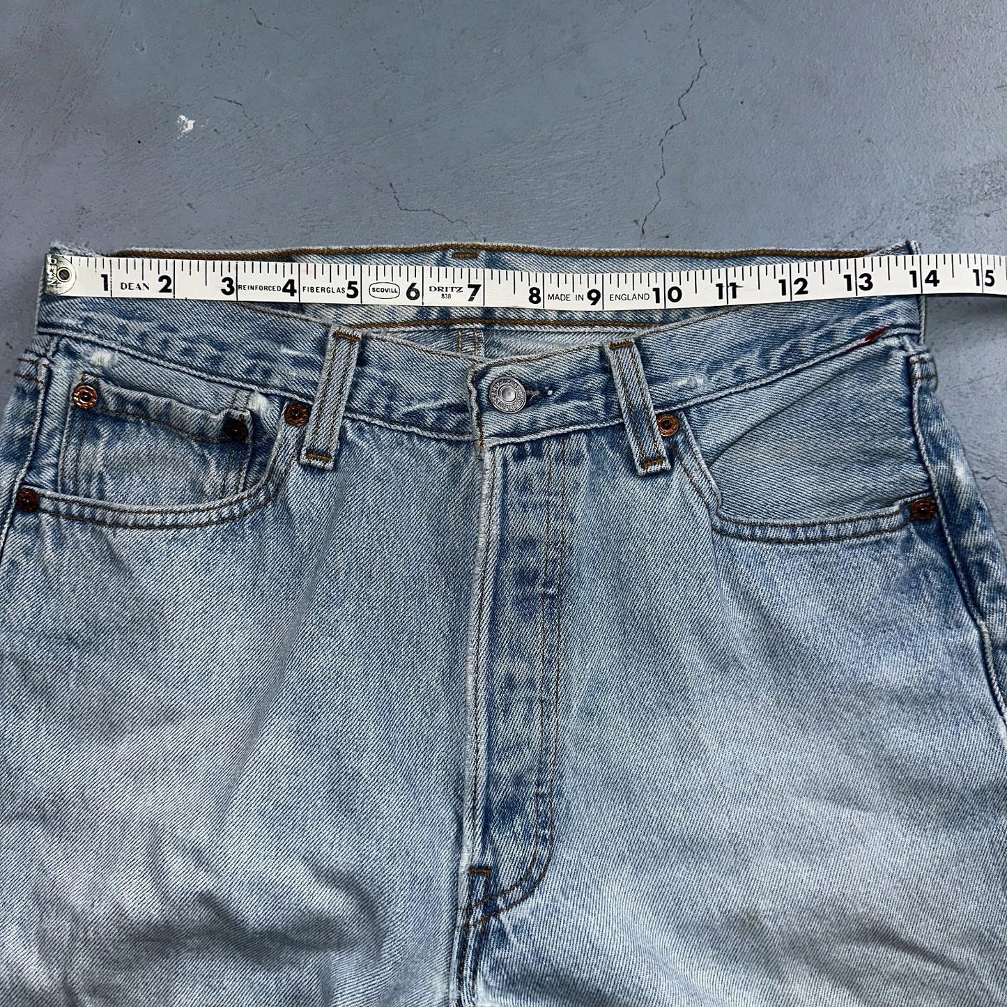 Levis 501 Vintage 90s USA XX Straight Leg Jeans Blue Light Wash 30x32 Act 28x30