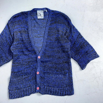 Visage Winter Womans Cardigan Knit Sweater Cozy 80s Active Winter Ramie Purple