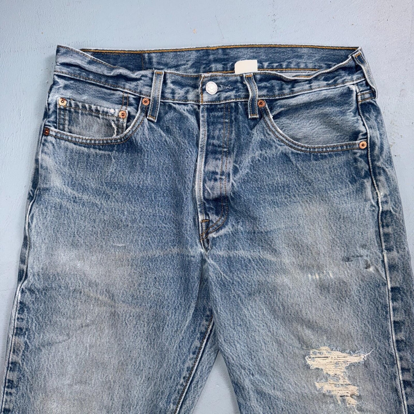 Levis 501 Vintage Y2K 90s XX Straight Leg Jeans Blue Light Wash 34x34 Act 31x30