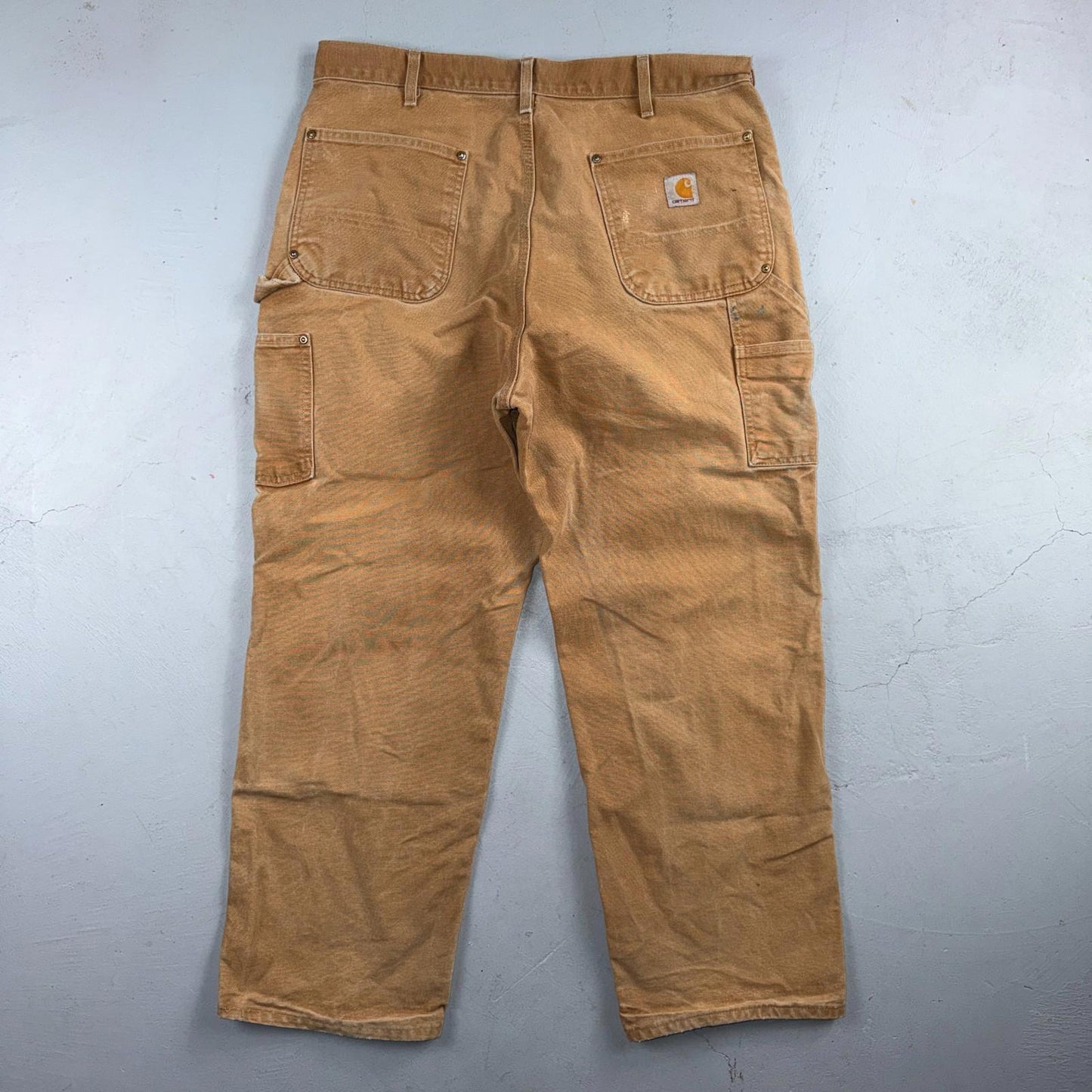 Carhartt VTG Double Knee Carpenter Pants B01 USA BRN Brown 38x30 Thrashed