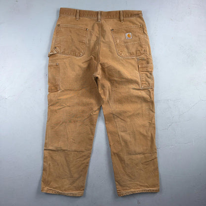 Carhartt VTG Double Knee Carpenter Pants B01 USA BRN Brown 38x30 Thrashed