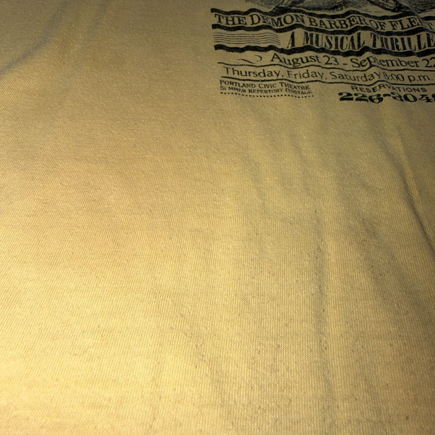 Sweeney Todd Rare 1984 VTG T Shirt Portland Oregon Promo Movie Theatre Art 80s