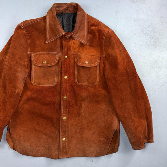 Buckboard Vintage Suede Leather Western Jacket Snap Buttons Men’s Size 44