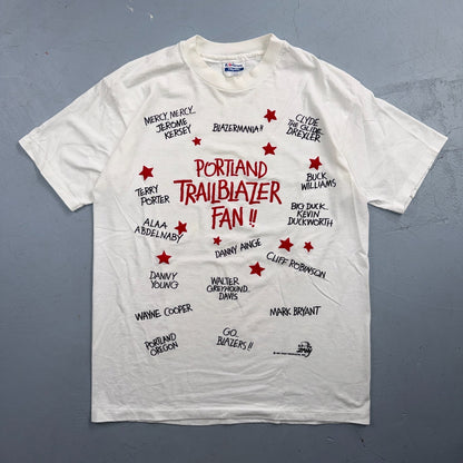 VTG 1991 Zany Portland Trailblazers Large T Shirt PDX 90s Hanes Basketball NBA