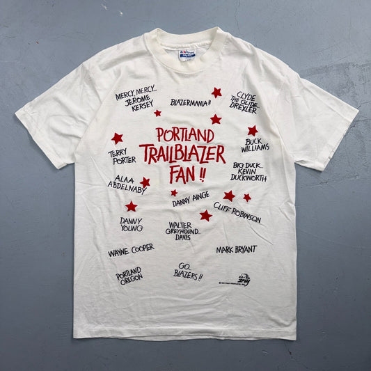 VTG 1991 Zany Portland Trailblazers Large T Shirt PDX 90s Hanes Basketball NBA