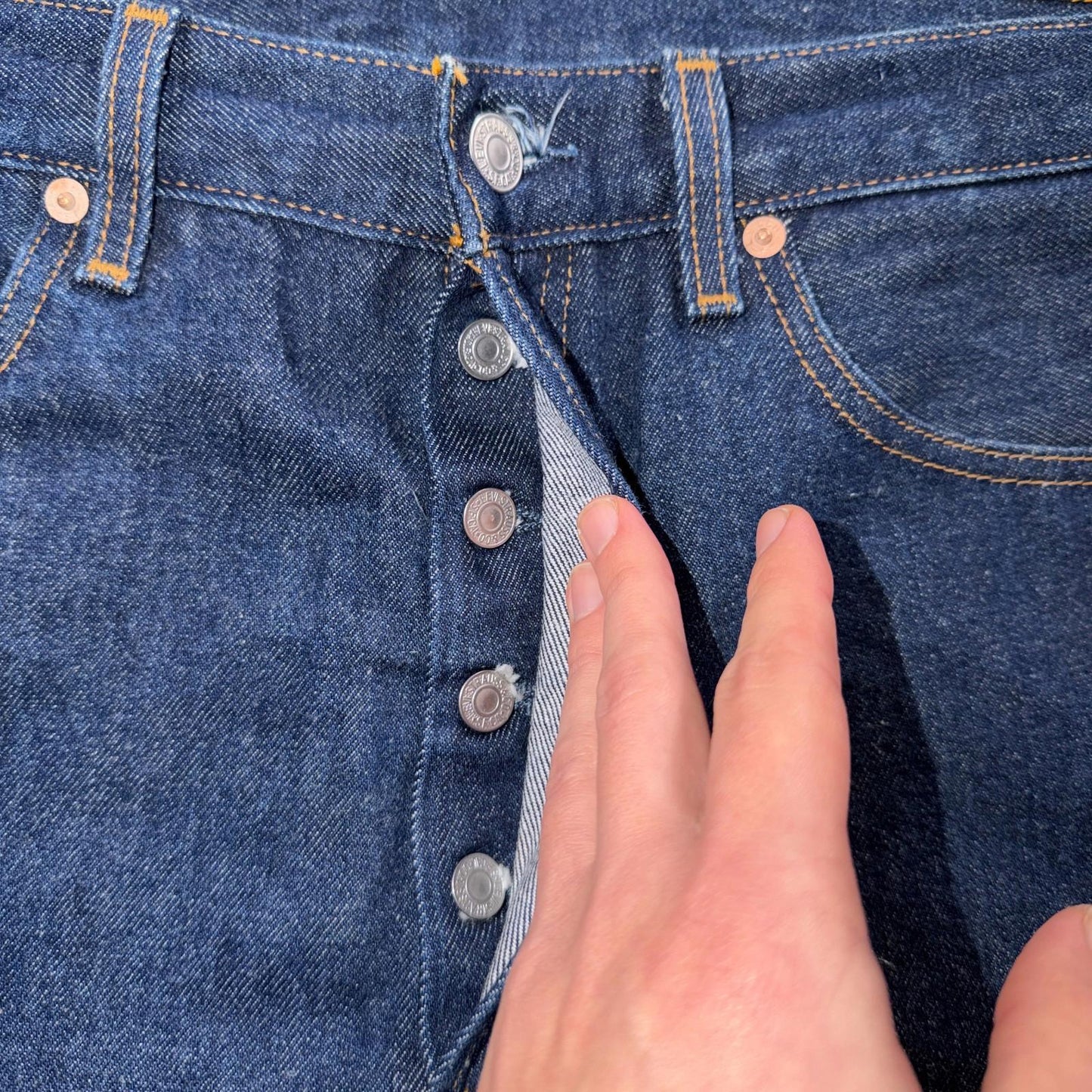 Levis 501 Vintage Y2K 90s XX Straight Leg Jeans Blue Dark Wash 33x30 Act 32x27