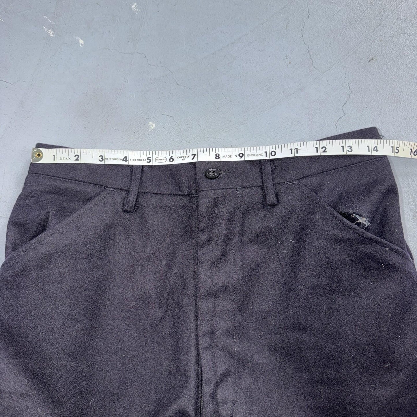 VTG 40s WWII US Naval Clothing Factory Wool Sailor Pants Navy 30L Bell Bottoms