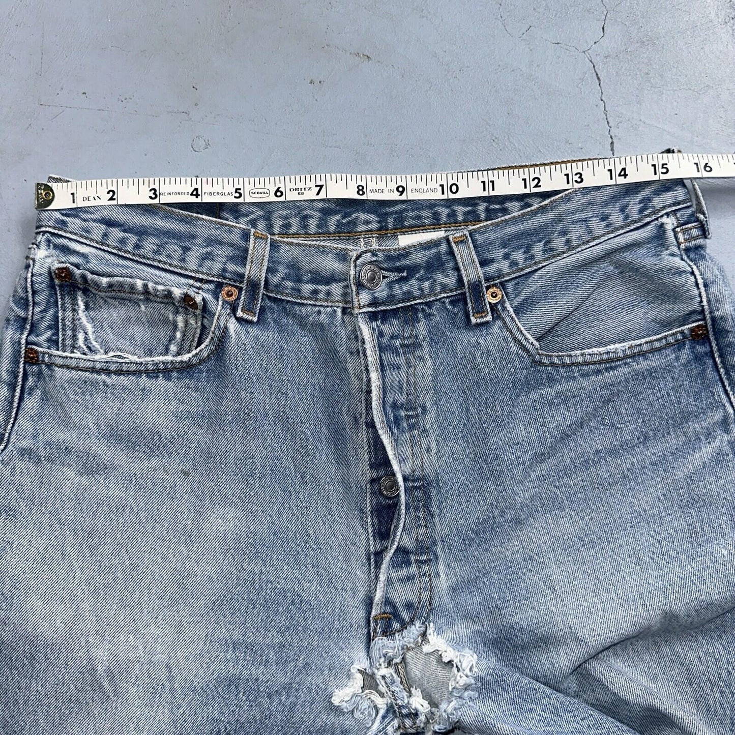 Levis 501 Vintage 90s XX Straight Leg Mexico Jeans 34x36 Light Wash Act 31x32