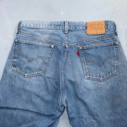 Levis 501 Vintage 80s Redline Selvedge USA XX Jeans Light Wash Act 33x32