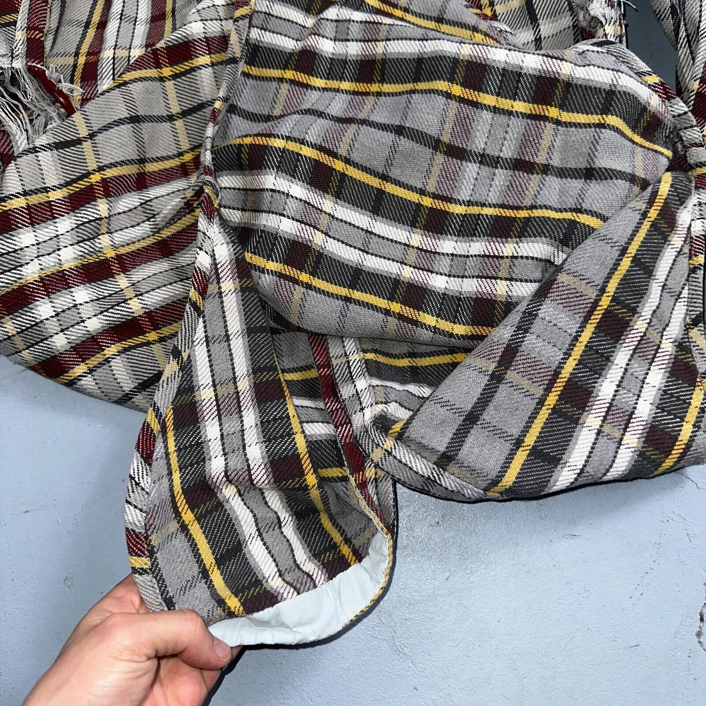 VTG Big Mac JC Penneys Thick 100% Cotton Flannel Work Shirt M 70s Plaid Thrashed
