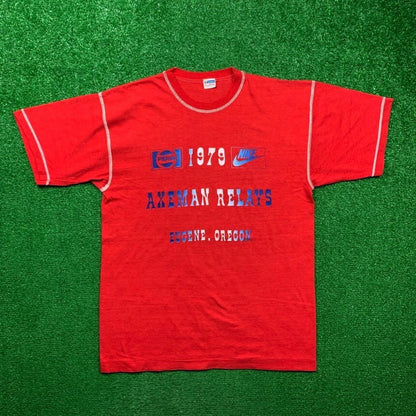 Vintage Nike 1979 Oregon T Shirt USA Rare Champion Blue Bar XL 70s Axeman Pepsi