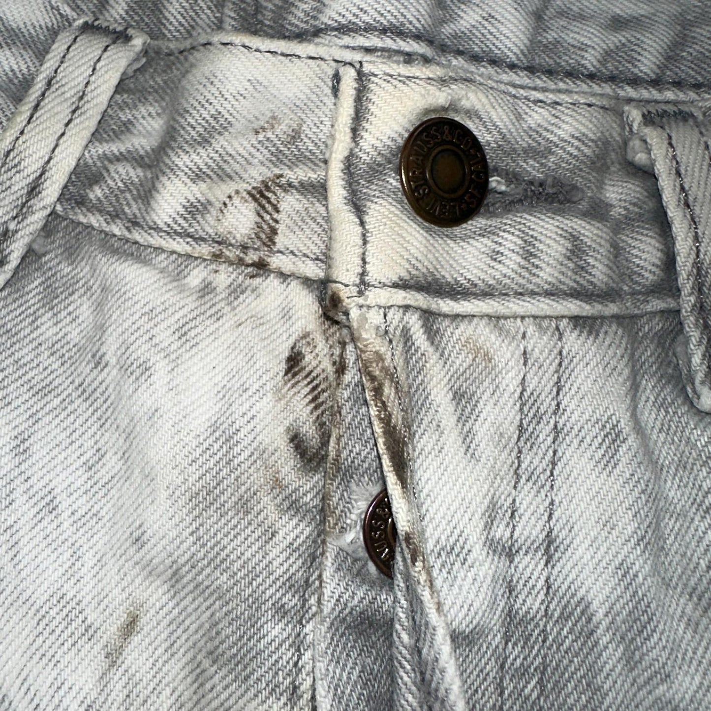 Levis 501 Vintage 80s USA XX Straight Leg Jeans Gray Acid Wash 29x36 Act 28x34