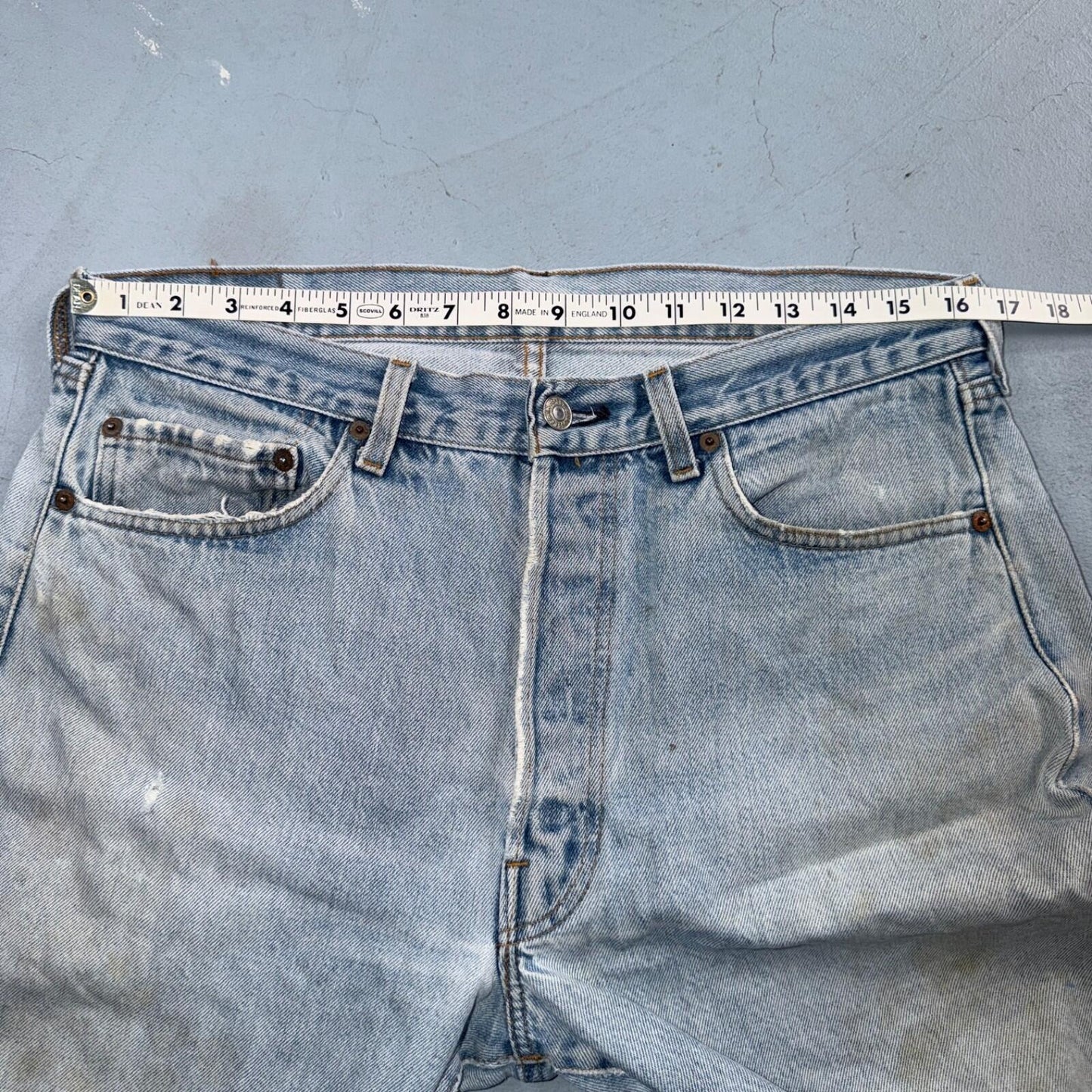 Levis 501 Vintage 80s Redline Selvedge USA XX Jeans Light Wash 36x30 Act 33x28