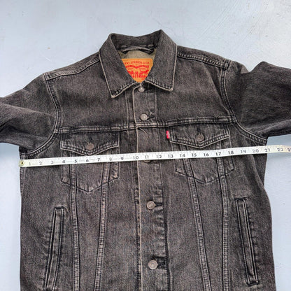 Levis Button Front Cotton Denim Trucker Jean Jacket Black Type 3 VTG Style Y2K