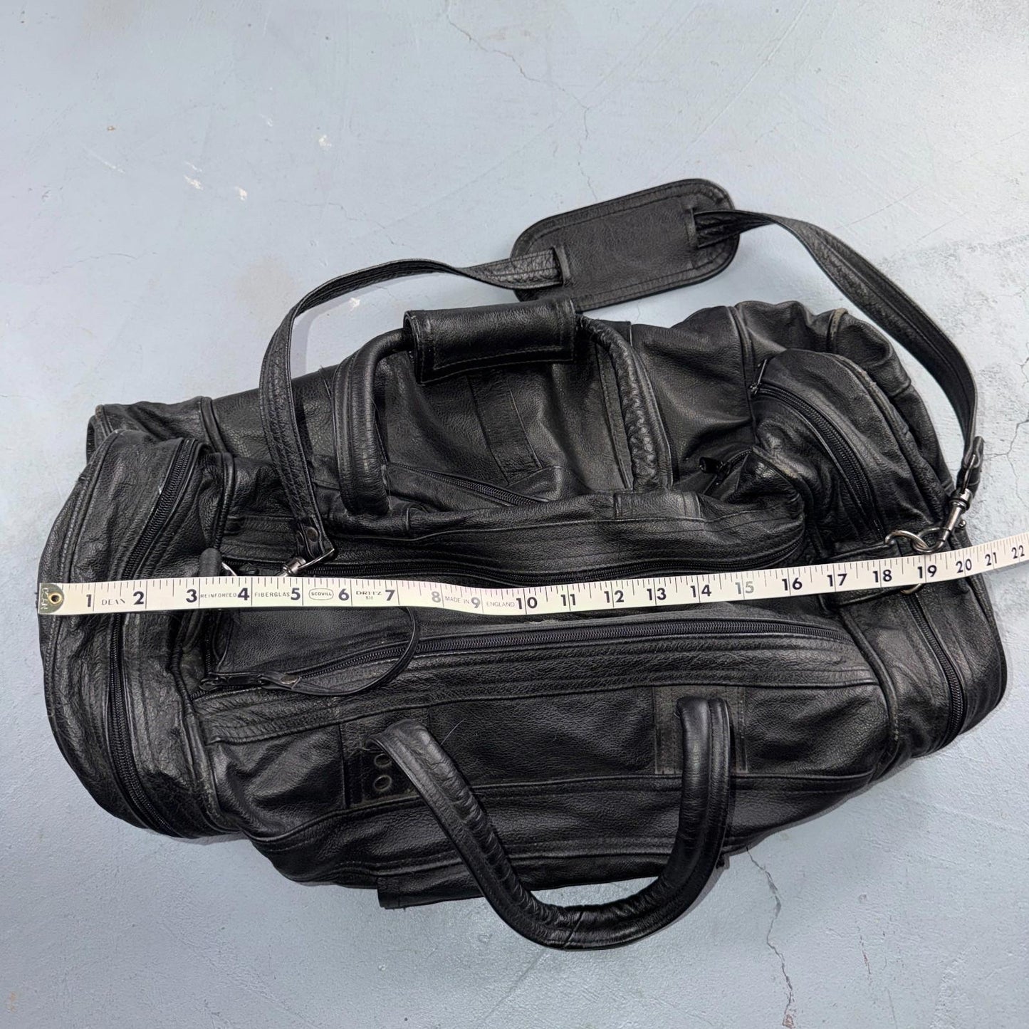 Herman Miller Eames Vintage Soft Black Leather Promotional Duffle Bag Promo 90s