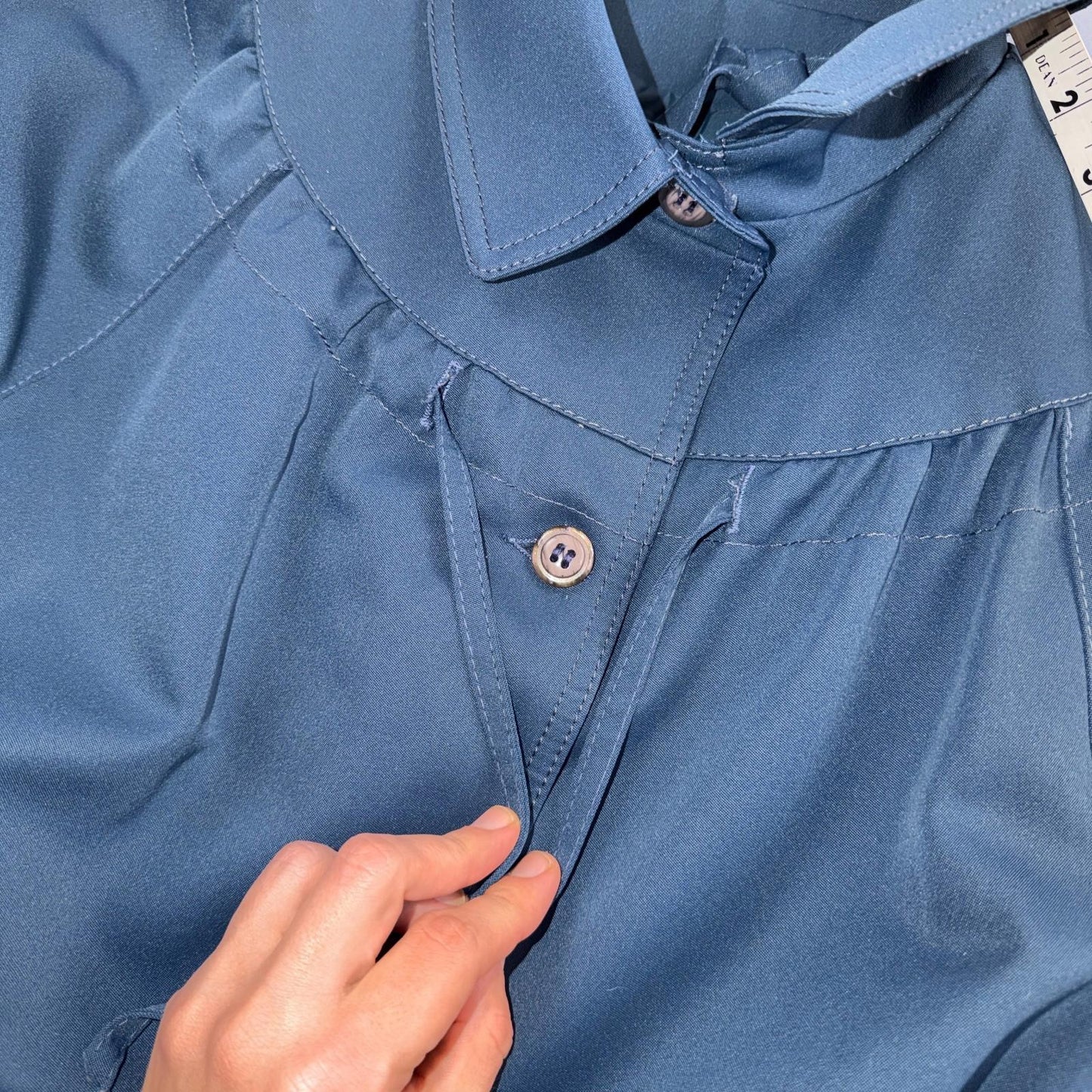 Forecaster of Boston Women's Rain Coat 14 Blue Polyester Trench Coat 1980s 80s