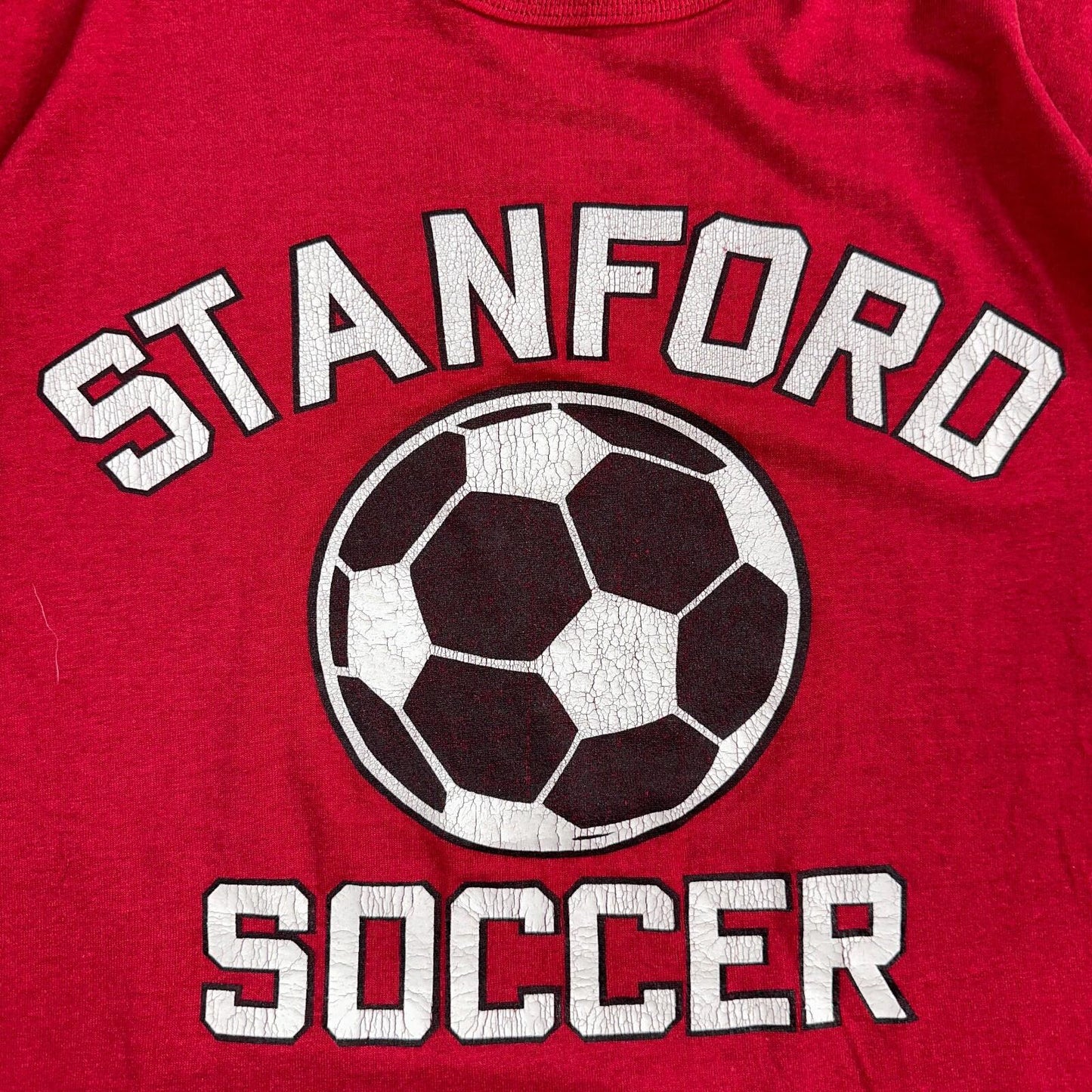 Stanford Soccer Russell Athletic USA VTG T Shirt Single Stitch Sports Red Graphi