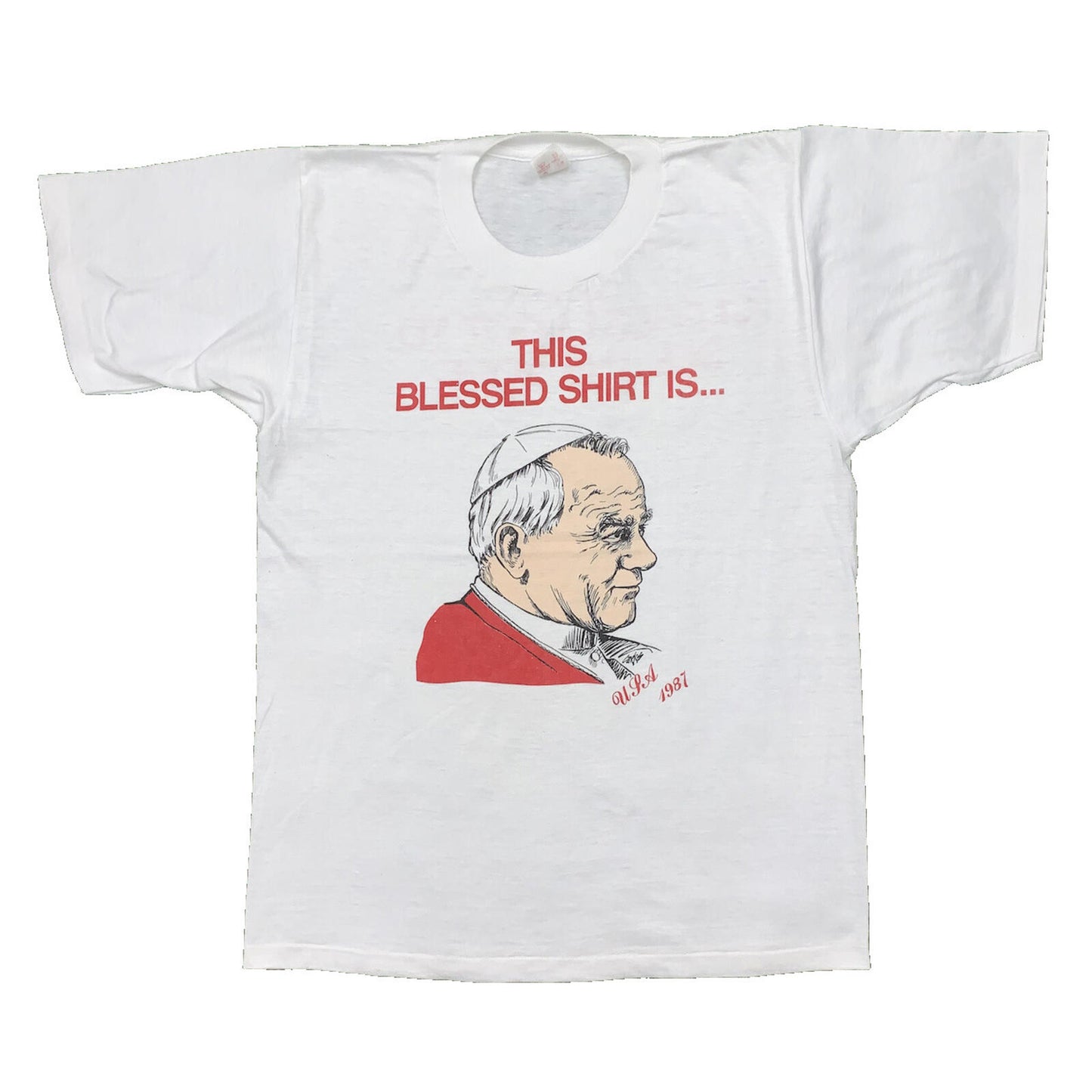 Pope John Paul 2 II Vintage T Shirt Blessed Catholic 80s Jesus Love Rap Religion