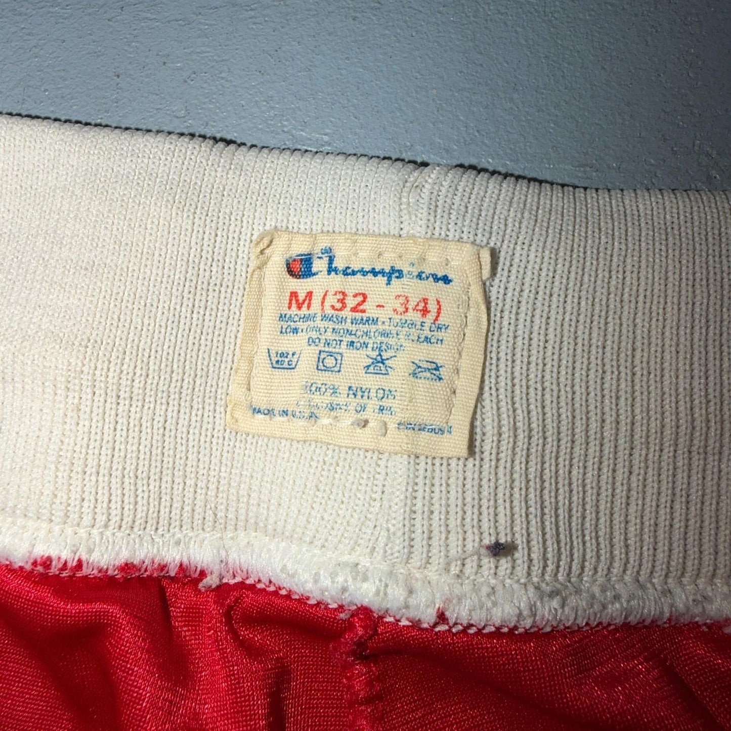 Vintage Champion Chicago Bulls Basketball Shorts Mens Medium Red NBA Jordan 80s