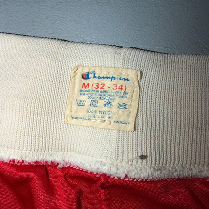 Vintage Champion Chicago Bulls Basketball Shorts Mens Medium Red NBA Jordan 80s
