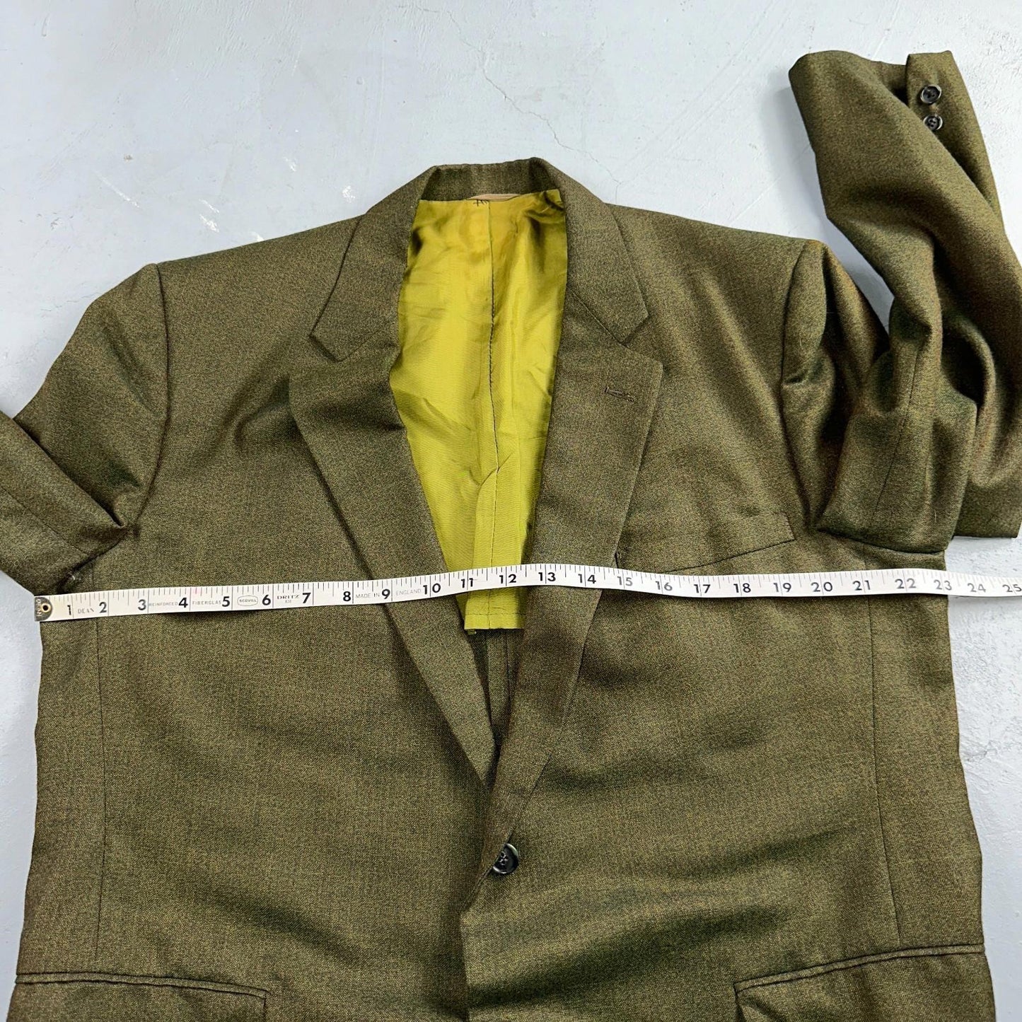 1960s Avocado Green Blazer Sport Coat Mens 44 Suit Jacket VTG Union 60s J&F
