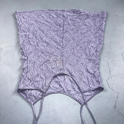 Soft Sensations 80s VTG Women's Lace Trim Satin Mini Slip Lingerie Dress Purple