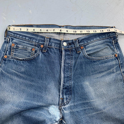 Levis 501 Vintage 80s Redline Selvedge USA XX Jeans Light Wash 35x32 Act 32x28