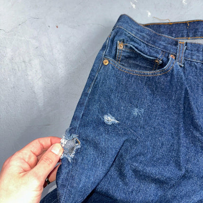 Levis 501 Vintage 80s USA XX Straight Leg Jeans Blue Dark Wash 34x34 Act 30x29