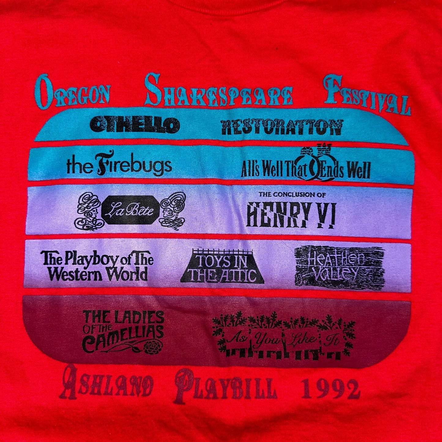 Hanes XL Shakespeare Hamlet VTG T Shirt 90s Oregon Plays Single Stitch Festival