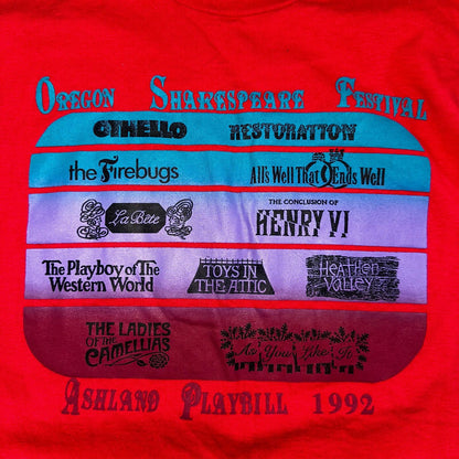 Hanes XL Shakespeare Hamlet VTG T Shirt 90s Oregon Plays Single Stitch Festival
