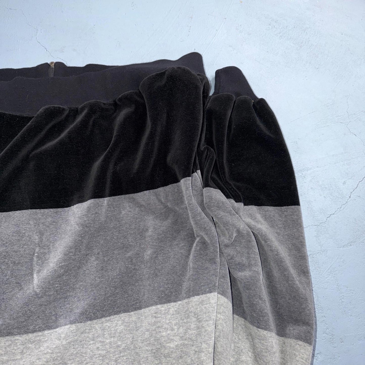 VTG Neiman Marcus Velour Track Jacket L Gray Zip USA 80s Loungewear Colorblock