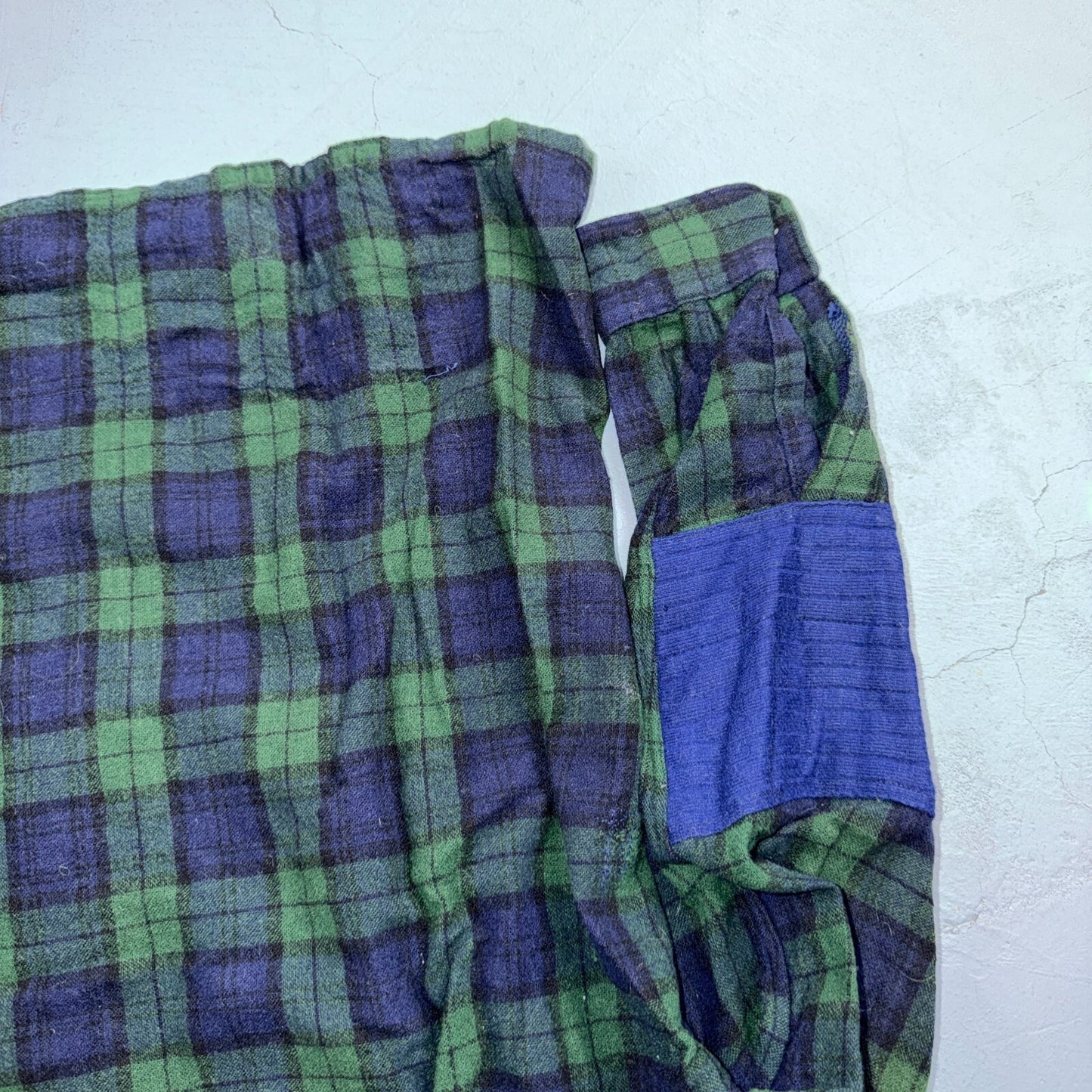 VTG 60s Golden Line Blackwatch Plaid Wool Shirt Loop Collar Rockabilly Japan