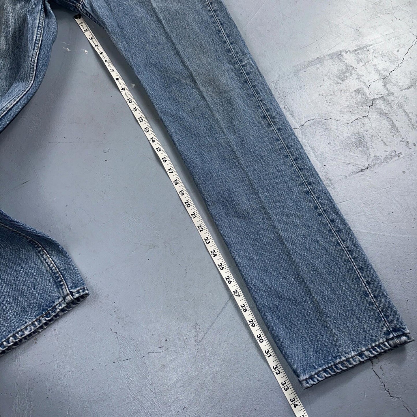 Levis 501 Vintage 90s USA XX Straight Leg Jeans Blue Light Wash 33x34 Act 31x33