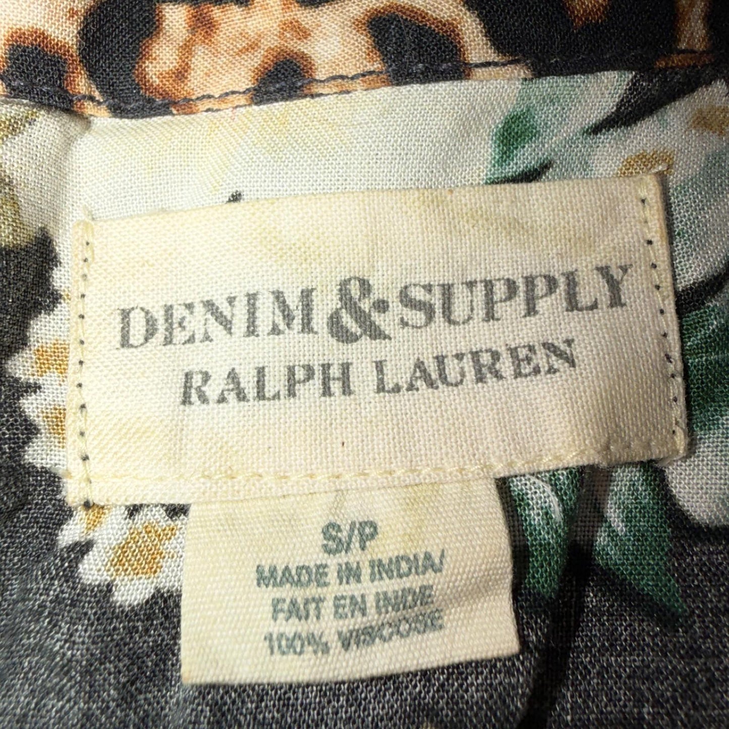 Denim & Supply Ralph Lauren Womens Button Down Blouse Top Small Tropical Floral