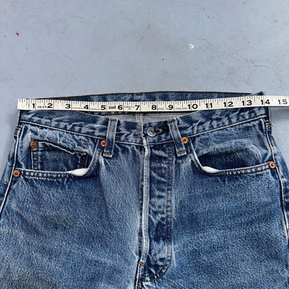Levis 501 Vintage 80s Redline Selvedge USA XX Jeans Light Wash Stained Act 28X33