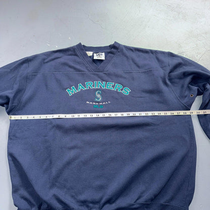 Vintage 2XL Official MLB Seattle Mariners Sweater Mens Pullover Sweatshirt Lee