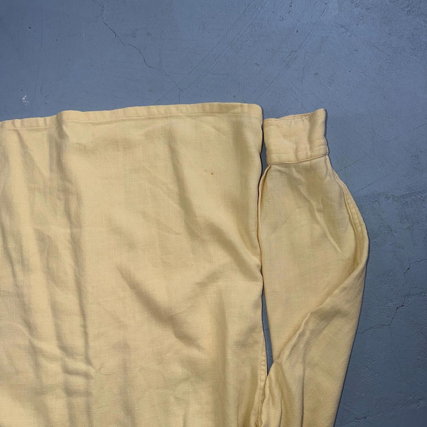 Vtg 50s Rockabilly Butter Yellow Board Shirt Shacket 2-Pocket Straight Hem S