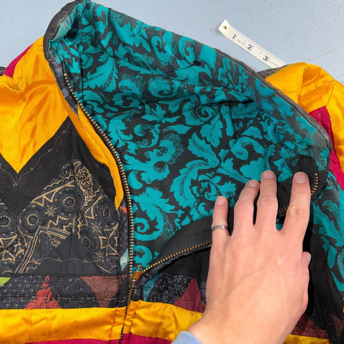 Hand Made Fashion 60s 70s Talon Vintage Ski Jacket Crazy Patterns One of a Kind
