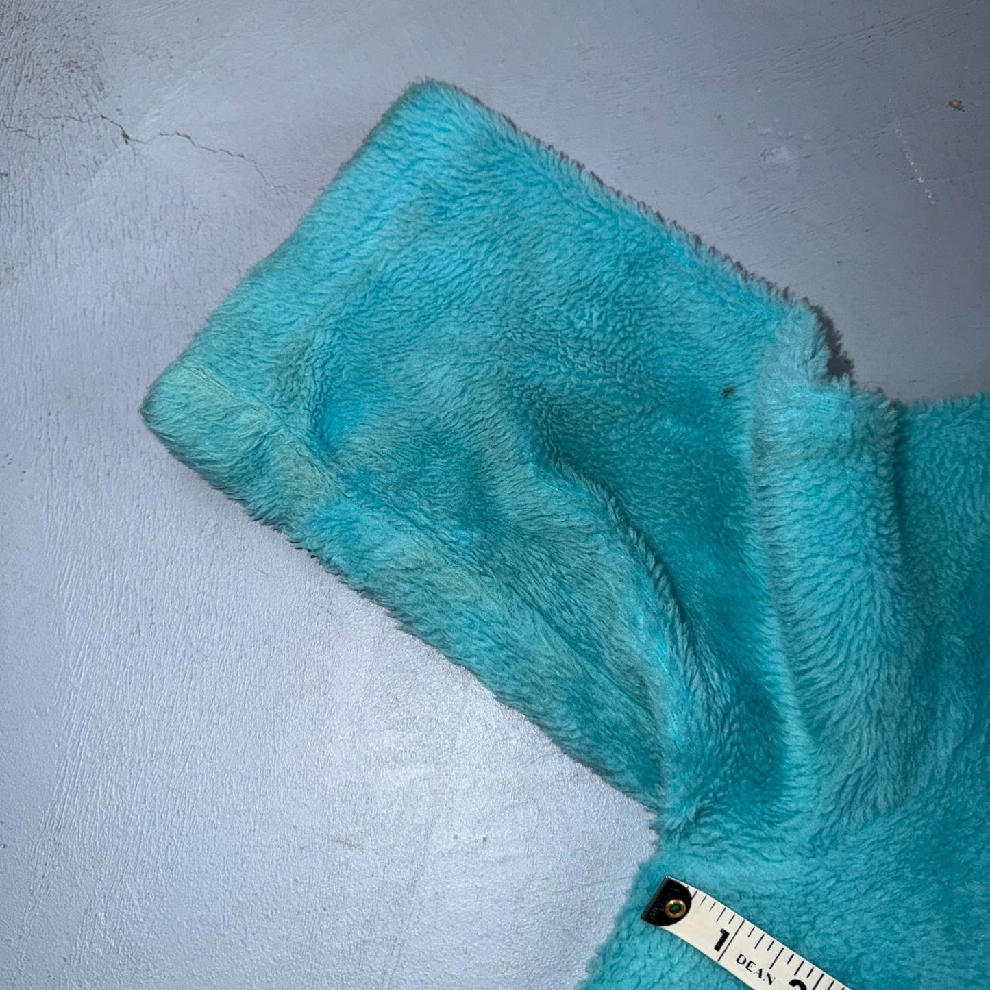 Carol Brent 1950s VTG Blue Fuzzy Rockabilly 50s Robe Bath Button Fancy Cute
