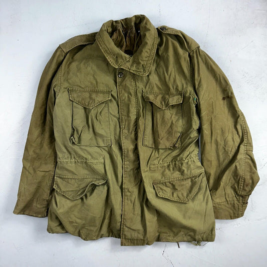 VTG US ARMY M-65 Field Jacket Coat Cold Weather Mans OG-107 Vietnam 70s Medium