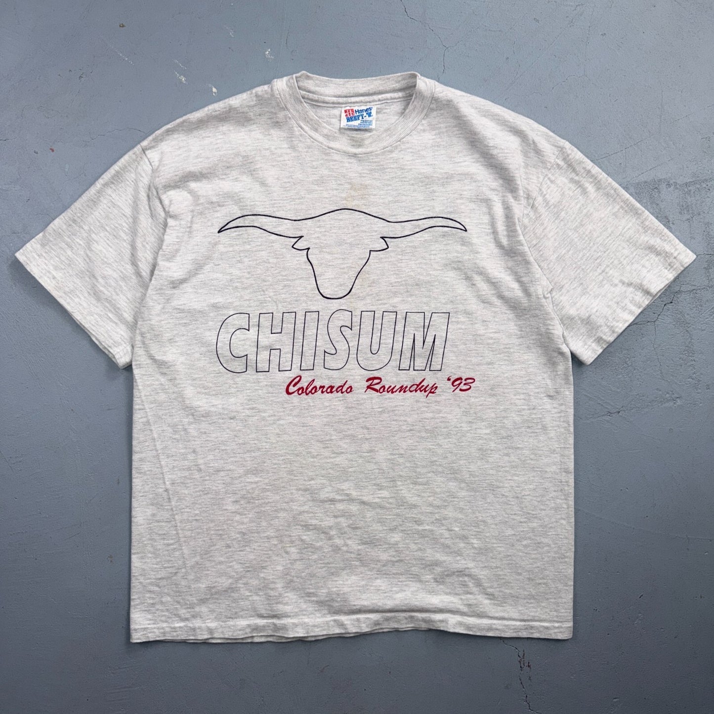 VTG 1993 Chisum Colorado Roundup T Shirt Hanes Beefy Longhorn Western Cowboy