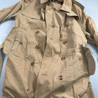 Paul Stuart Double Breasted Men’s Lined Trench Coat Sz 42 Beige Classic Jacket