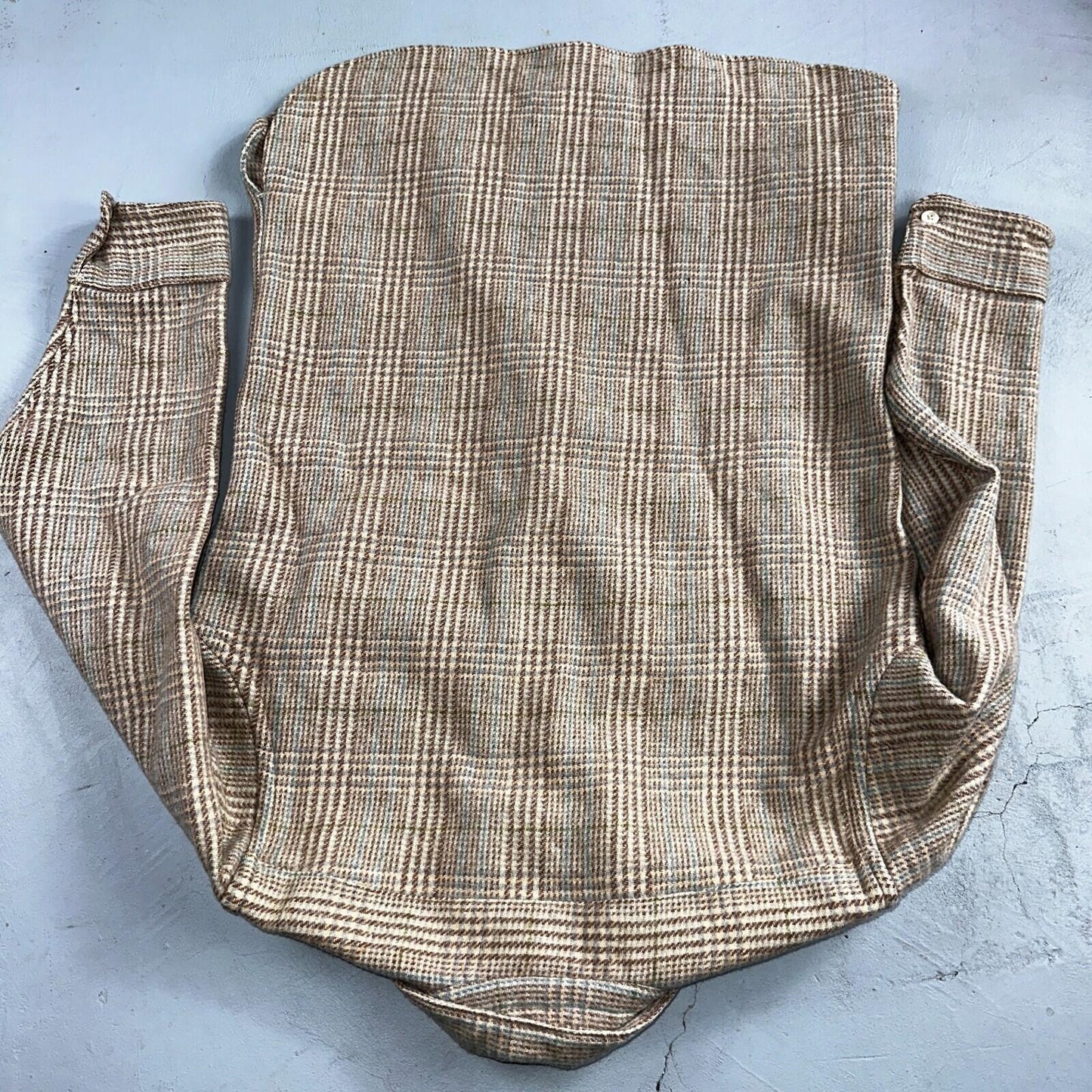 VTG 1960s EMPIRE USA Men’s M Brown Plaid Wool Shirt Rockabilly RARE 50s 60s