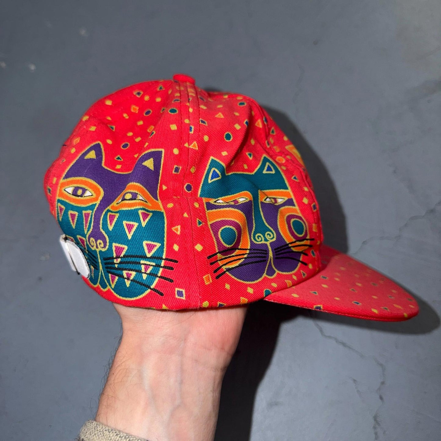 Laurel Burch Cats VTG Hat Baseball Cap Snapback 80s Kittens Trucker Abstract Art