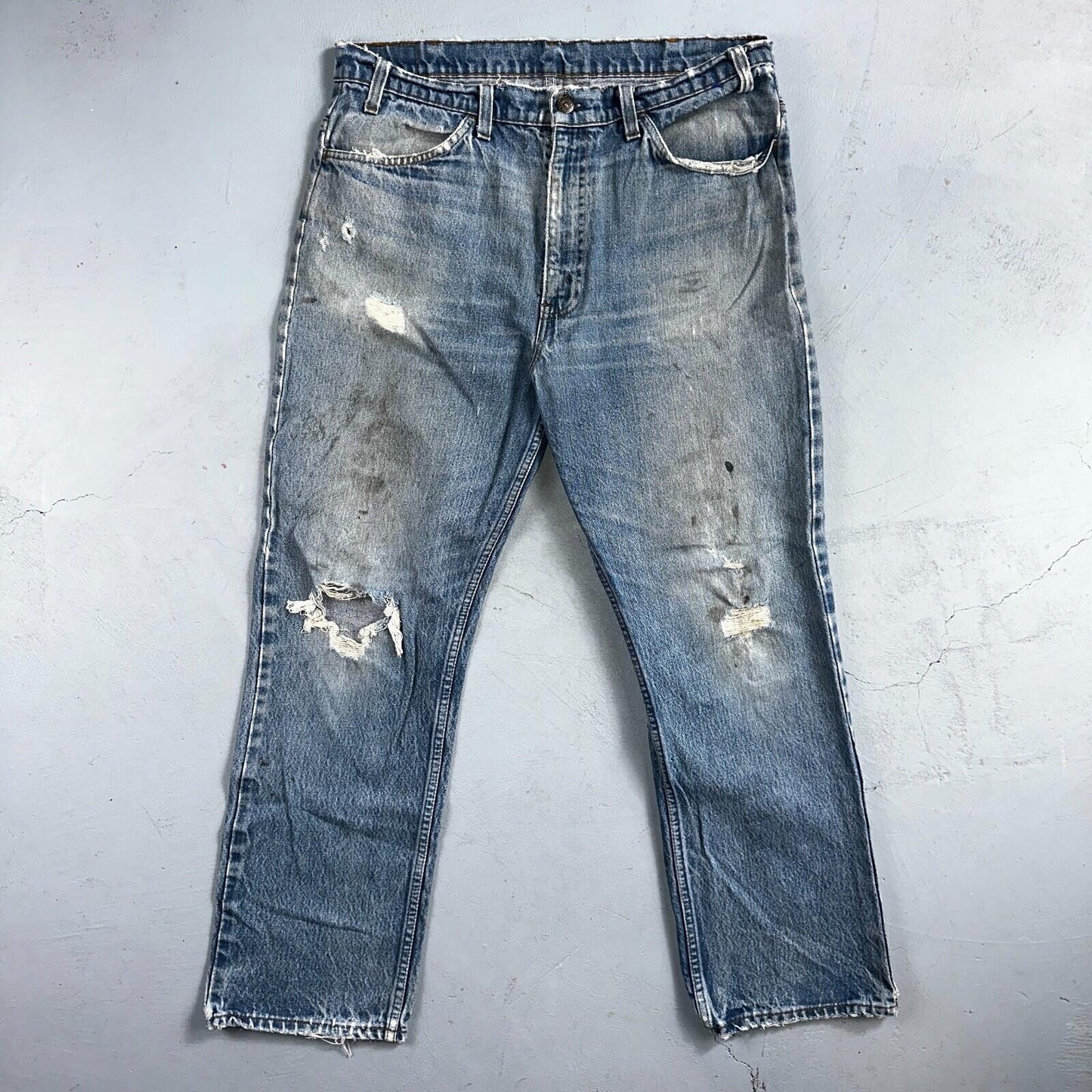 Levis 517 Vintage 80s USA Orange Tab Bootcut Flare Blue Worn Jeans Act 34x27