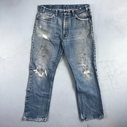 Levis 517 Vintage 80s USA Orange Tab Bootcut Flare Blue Worn Jeans Act 34x27